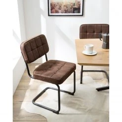 Ars manufacti Chaises cantilever Dalcross (lot de 2) - Microfibre / Métal - Marron 33 Ars manufacti Chaises cantilever Dalcross (lot de 2) - Microfibre / Métal - Marron -Chaises Soldes 1000219292 210223 14200900002 MOOD DETAILS P000000001000219292 mood