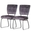 Loftscape Chaises capitonnées Mayetta (lot de 2) - Tissé à plat / Fer - Anthracite / Noir -Chaises Soldes 1000220276 200821 06293100007 IMAGE P000000001000220276