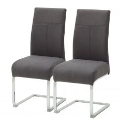 Fredriks Chaises cantilever Oxhill (lot de 2) - maille fin / Acier - Anthracite / Chrome
