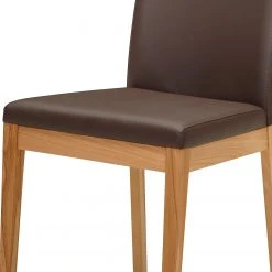 Schösswender Chaises capitonnées Roberto I (lot de 2) - Imitation cuir / Duramen de hêtre massif - Marron foncé / Duramen de hêtre -Chaises Soldes 1000225954 200923 06242500047 DETAILS P000000001000225954