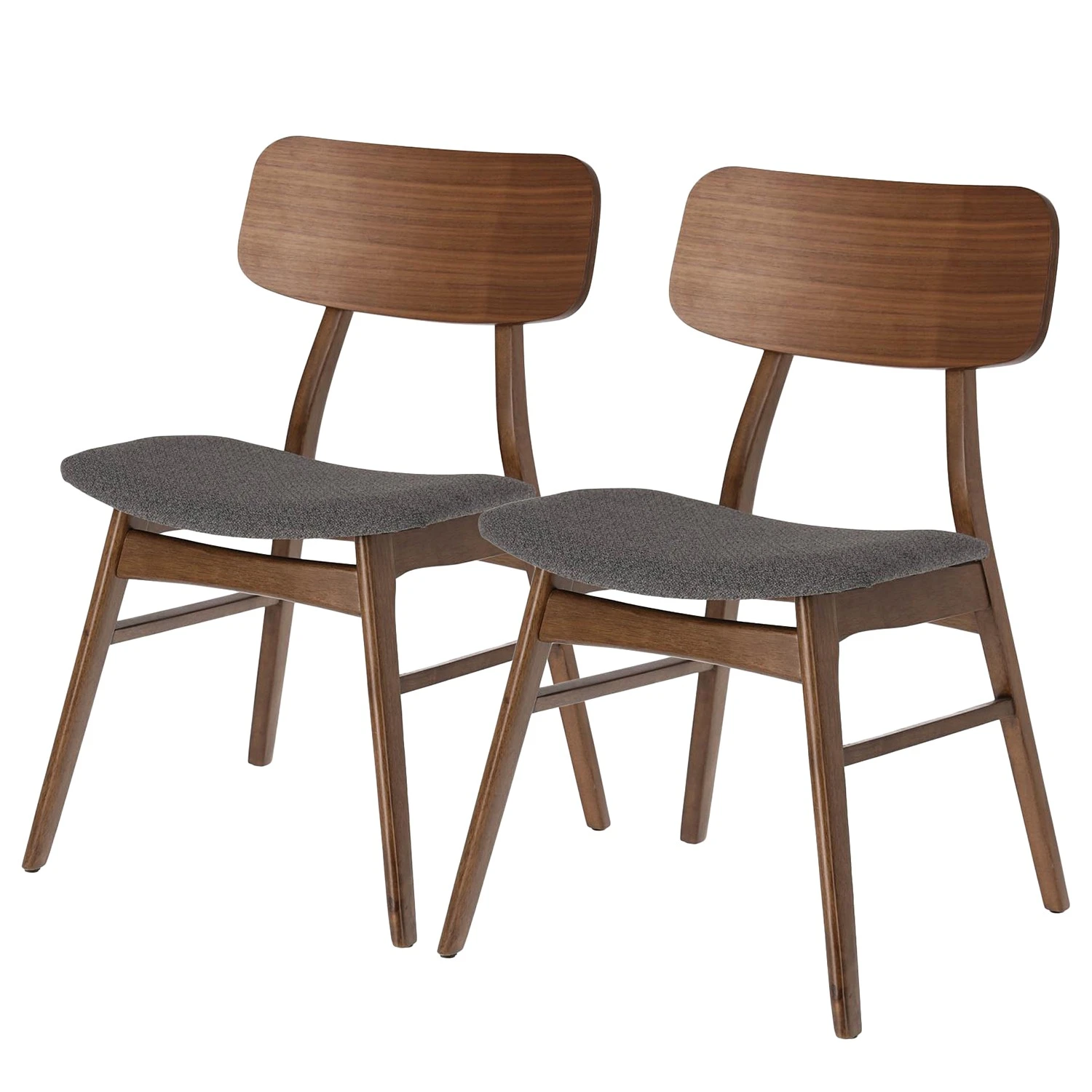 Norrwood Chaises Varkaus II (lot de 2) - Tissu /Placage noyer et hévéa massif - Gris / Noyer 3 Norrwood Chaises Varkaus II (lot de 2) - Tissu /Placage noyer et hévéa massif - Gris / Noyer