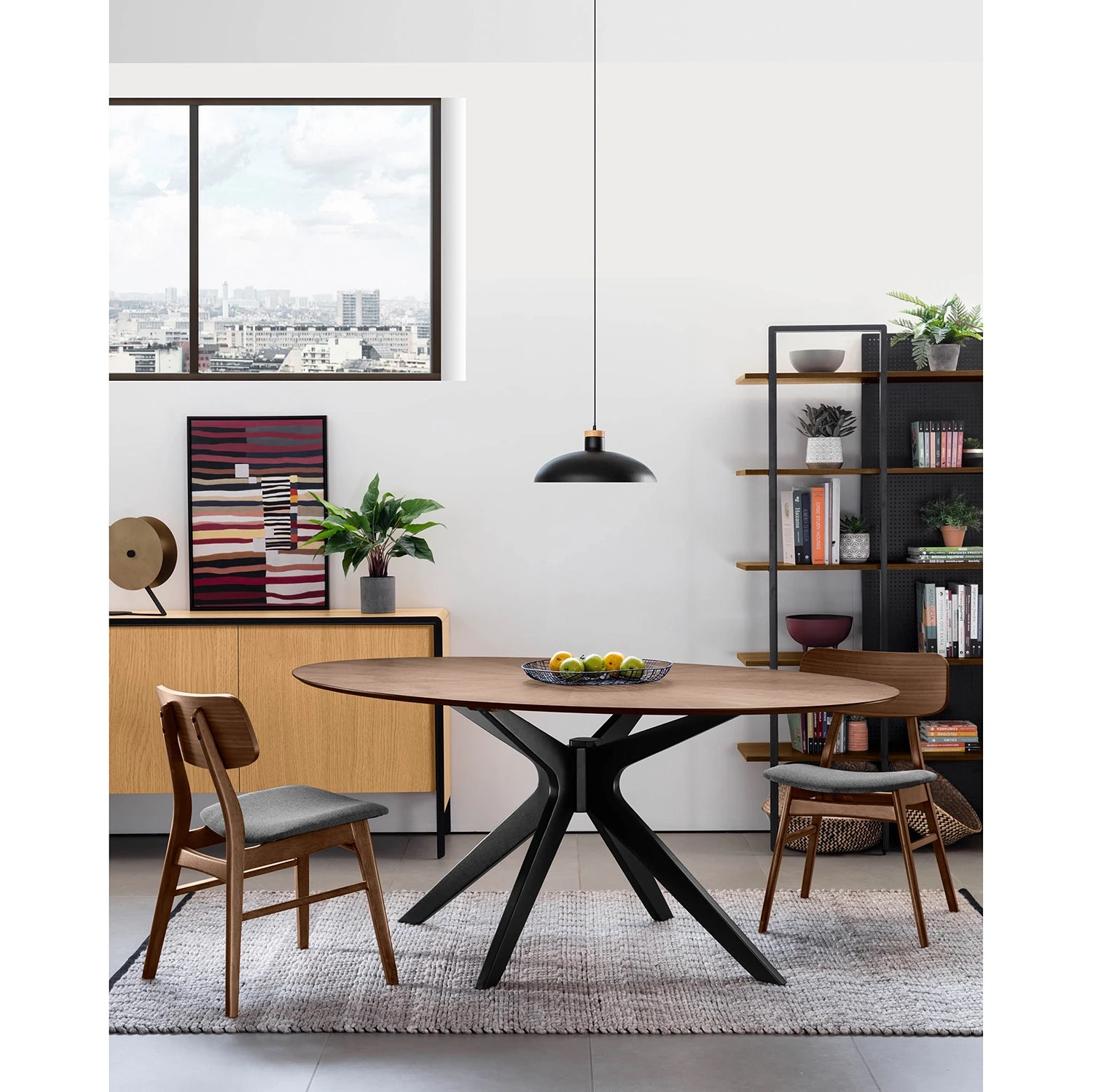 Norrwood Chaises Varkaus II (lot de 2) - Tissu /Placage noyer et hévéa massif - Gris / Noyer 4 Norrwood Chaises Varkaus II (lot de 2) - Tissu /Placage noyer et hévéa massif - Gris / Noyer – Image 2