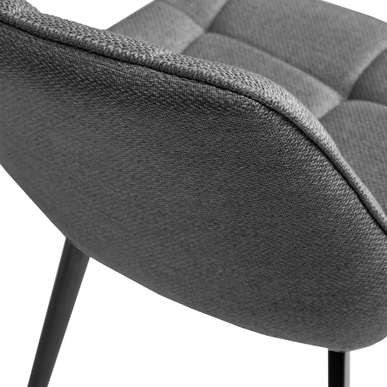 Red Living Chaises capitonnées Kellia II (lot de 2) - Tissu / Acier - Gris 7 Red Living Chaises capitonnées Kellia II (lot de 2) - Tissu / Acier - Gris – Image 5