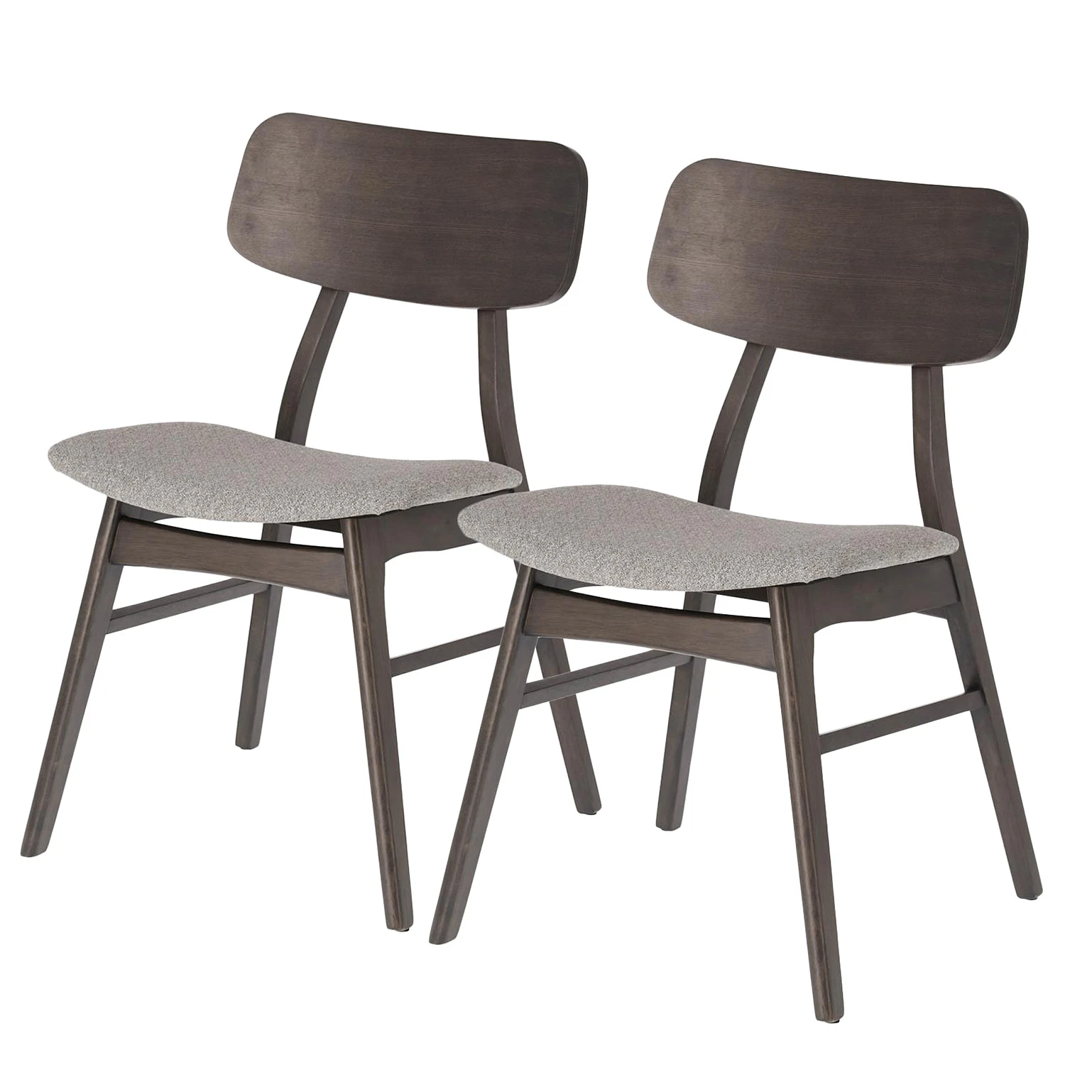 Norrwood Chaises Varkaus III (lot de 2) - Tissu / Placage en frêne et hévéa massif - gris clair / Frêne foncé 3 Norrwood Chaises Varkaus III (lot de 2) - Tissu / Placage en frêne et hévéa massif - gris clair / Frêne foncé