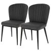 Jack & Alice Chaises capitonnées Palm City (lot de 2) - Tissu / Acier - Gris foncé -Chaises Soldes 1000225996 200917 06373300130 IMAGE P000000001000225996