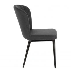 Jack & Alice Chaises capitonnées Palm City (lot de 2) - Tissu / Acier - Gris foncé -Chaises Soldes 1000225996 200917 06373400133 DETAILS P000000001000225996