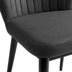 Jack & Alice Chaises capitonnées Palm City (lot de 2) - Tissu / Acier - Gris foncé -Chaises Soldes 1000225996 200917 06373600135 DETAILS P000000001000225996