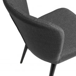 Jack & Alice Chaises capitonnées Palm City (lot de 2) - Tissu / Acier - Gris foncé -Chaises Soldes 1000225996 200917 06373600136 DETAILS P000000001000225996