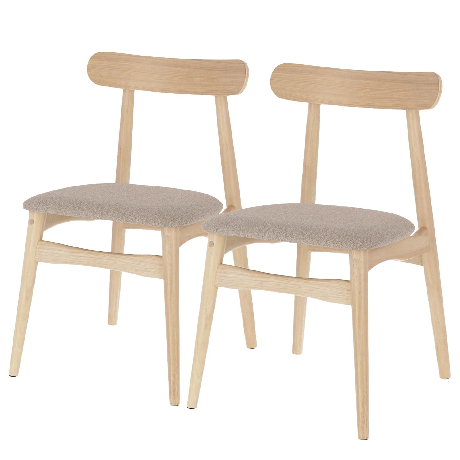 Norrwood Chaises Apukka (lot de 2) - Tissu / Hévéa massif - Sahara 3 Norrwood Chaises Apukka (lot de 2) - Tissu / Hévéa massif - Sahara