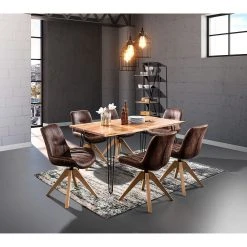 Red Living Chaises capitonnées Wilbur (lot de 2) - Marron vintage -Chaises Soldes 1000227838 220427 021 MOOD DETAILS P000000001000227838 mood