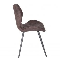 Loftscape Chaises capitonnées McLean (lot de 2) - Microfibre / Acier - Marron foncé vintage -Chaises Soldes 1000228921 201104 15385600057 DETAILS P000000001000228921