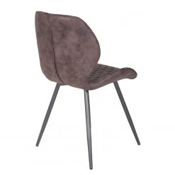Loftscape Chaises capitonnées McLean (lot de 2) - Microfibre / Acier - Marron foncé vintage -Chaises Soldes 1000228921 201104 15385600058 DETAILS P000000001000228921
