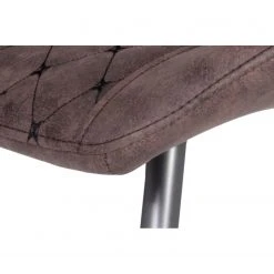 Loftscape Chaises capitonnées McLean (lot de 2) - Microfibre / Acier - Marron foncé vintage -Chaises Soldes 1000228921 201104 15385600060 DETAILS P000000001000228921