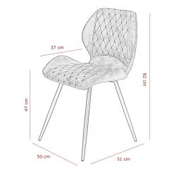 Loftscape Chaises capitonnées McLean (lot de 2) - Microfibre / Acier - Marron foncé vintage -Chaises Soldes 1000228921 201104 15385600062 SKETCH DETAILS P000000001000228921 sketch