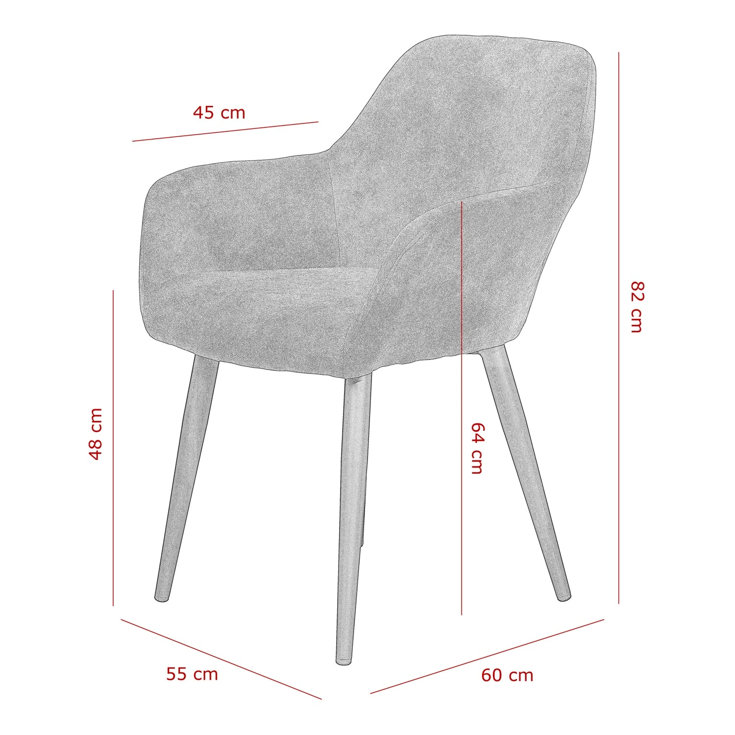 Loftscape Chaises à accoudoirs Trappe (lot de 2) - Microfibre / Acier - Gris fumé 11 Loftscape Chaises à accoudoirs Trappe (lot de 2) - Microfibre / Acier - Gris fumé – Image 9