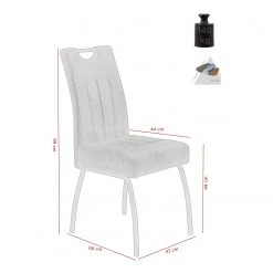 Loftscape Chaise capitonnée Brookville - Microfibre / Acier - Marron - Lot de 2 -Chaises Soldes 1000228929 201104 15385600123 SKETCH DETAILS P000000001000228929 sketch