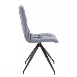 Loftscape Chaises capitonnées Gergy (lot de 2) - Imitation cuir / Fer - Gris pigeon / Noir -Chaises Soldes 1000229578 201104 14075100032 DETAILS P000000001000229578