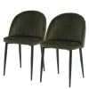 Jack & Alice Chaises capitonnées Jacklin IV (2 élém.) - Velours / Fer - Vert olive -Chaises Soldes 1000230152 210708 14552500033 IMAGE P000000001000230152
