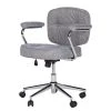 Furnitive Chaise de bureau Orlu II - Tissu / Fer - Gris clair / Chrome -Chaises Soldes 1000230748 220330 010 IMAGE P000000001000230748