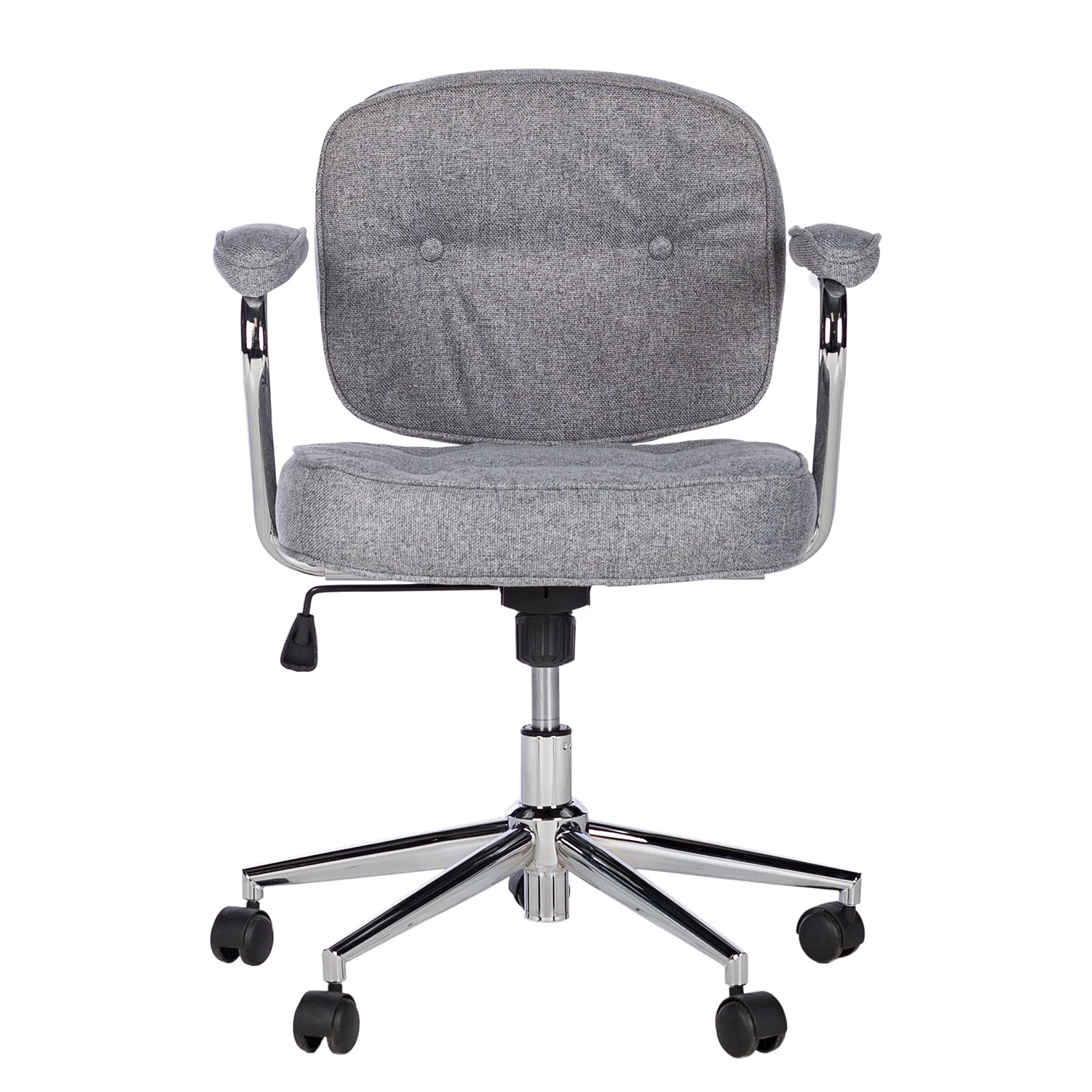 Furnitive Chaise de bureau Orlu II - Tissu / Fer - Gris clair / Chrome 5 Furnitive Chaise de bureau Orlu II - Tissu / Fer - Gris clair / Chrome – Image 3