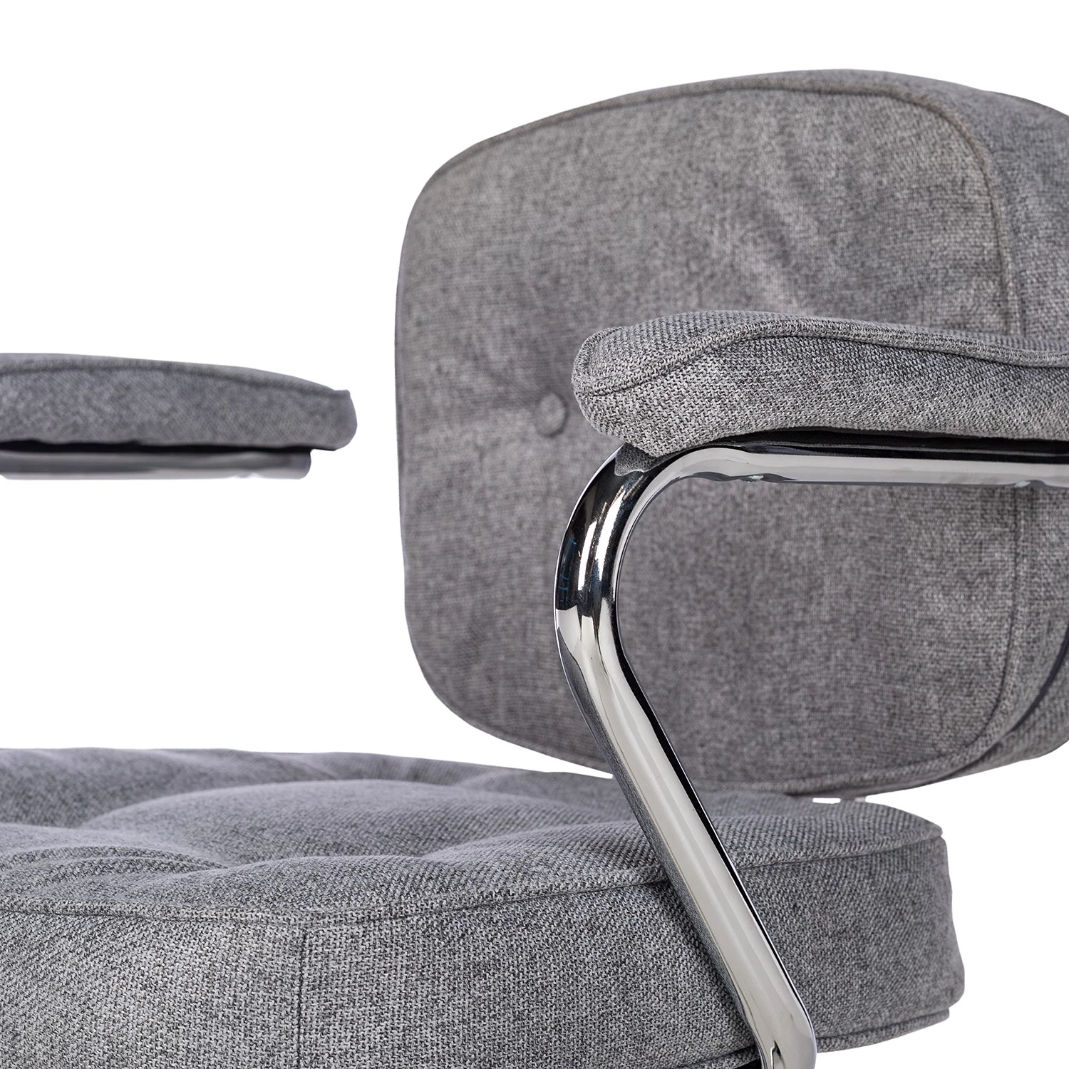 Furnitive Chaise de bureau Orlu II - Tissu / Fer - Gris clair / Chrome 11 Furnitive Chaise de bureau Orlu II - Tissu / Fer - Gris clair / Chrome – Image 9