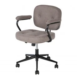 Furnitive Chaise de bureau Orlu I - Microfibre / Fer - Taupe vintage / Noir