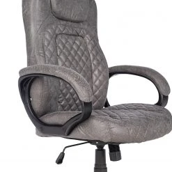 Furnitive Fauteuil de bureau Loyalton - Microfibre / Matière plastique - Gris vintage / Noir -Chaises Soldes 1000230754 220330 032 DETAILS P000000001000230754