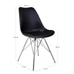 Norrwood Chaises Vaire (lot de 2) - Matière plastique / Acier - Noir -Chaises Soldes 1000230991 201125 16492000006 SKETCH DETAILS P000000001000230991 sketch