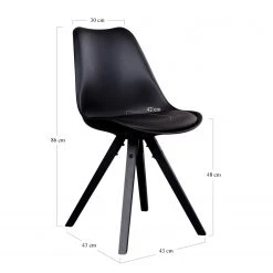 Norrwood Chaises Trebes I (lot de 2) - Matière plastique / Hévéa massif - Noir / Hévéa -Chaises Soldes 1000231008 201125 16492100020 SKETCH DETAILS P000000001000231008 sketch