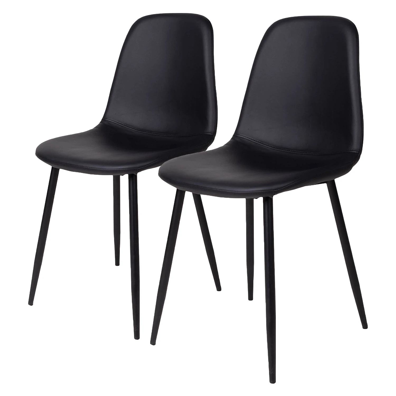 Norrwood Chaises Renty I (lot de 2) - Imitation cuir / Acier - Noir 3 Norrwood Chaises Renty I (lot de 2) - Imitation cuir / Acier - Noir