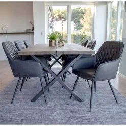 Red Living Chaises à accoudoirs Pierry I (lot de 2) - Imitation cuir / Acier - Gris vintage -Chaises Soldes 1000231016 201125 16492300074 MOOD DETAILS P000000001000231016 mood