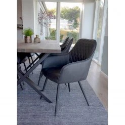 Red Living Chaises à accoudoirs Pierry I (lot de 2) - Imitation cuir / Acier - Gris vintage -Chaises Soldes 1000231016 201125 16492300075 MOOD DETAILS P000000001000231016 mood