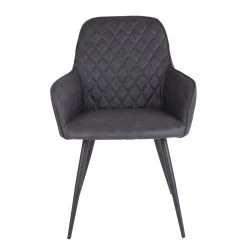 Red Living Chaises à accoudoirs Pierry I (lot de 2) - Imitation cuir / Acier - Gris vintage -Chaises Soldes 1000231016 201125 16492300076 DETAILS P000000001000231016