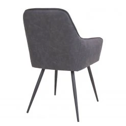 Red Living Chaises à accoudoirs Pierry I (lot de 2) - Imitation cuir / Acier - Gris vintage -Chaises Soldes 1000231016 201125 16492300078 DETAILS P000000001000231016