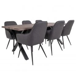 Red Living Chaises à accoudoirs Pierry I (lot de 2) - Imitation cuir / Acier - Gris vintage -Chaises Soldes 1000231016 201125 16492300079 DETAILS P000000001000231016