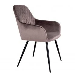 Loftscape Chaise à accoudoirs Pierry II (lot de 2) - Velours / Acier - Taupe -Chaises Soldes 1000231020 201125 16492500108 DETAILS P000000001000231020