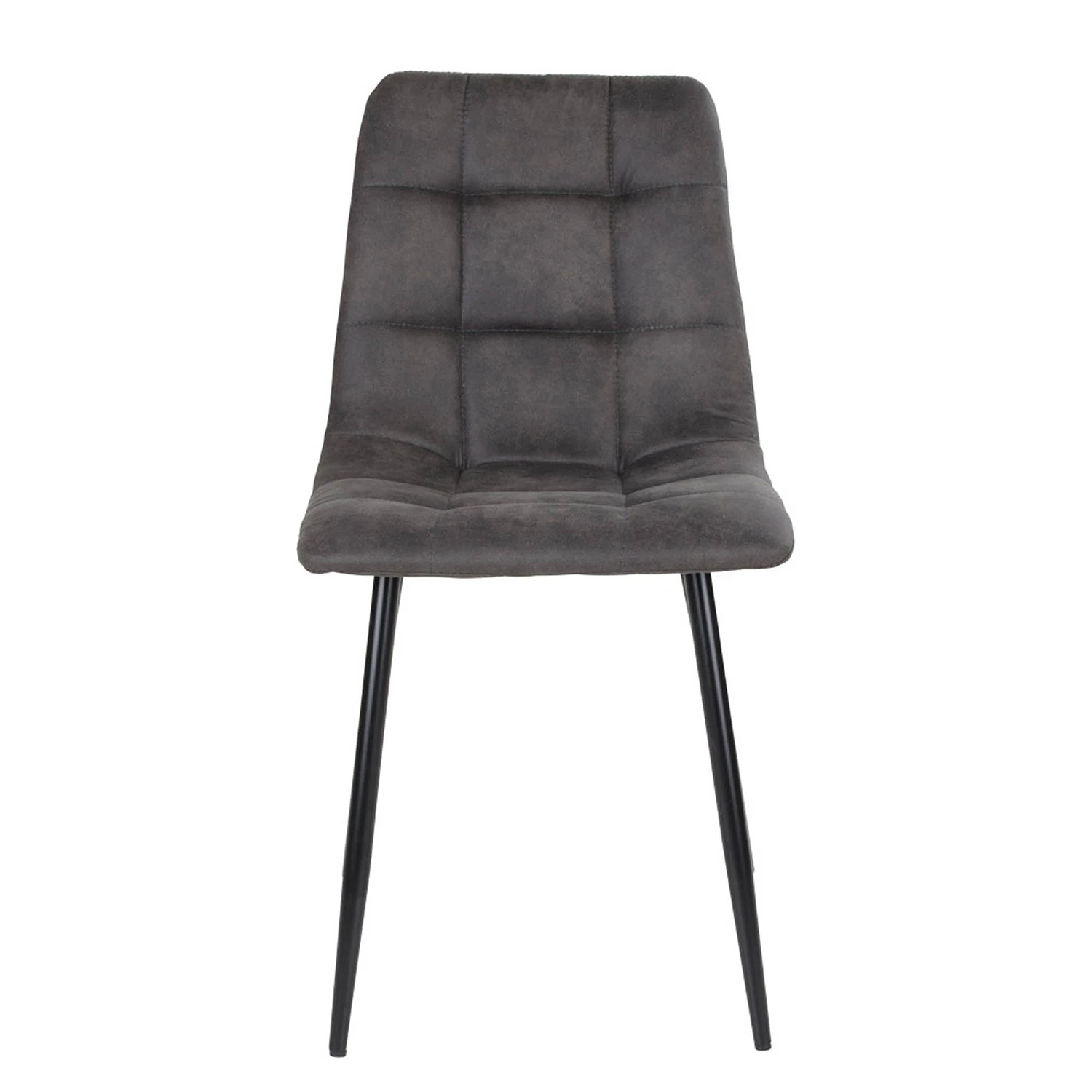 Loftscape Chaises capitonnées Ormoy I (lot de 2) - Microfibre / Acier - Gris / Noir 7 Loftscape Chaises capitonnées Ormoy I (lot de 2) - Microfibre / Acier - Gris / Noir – Image 5