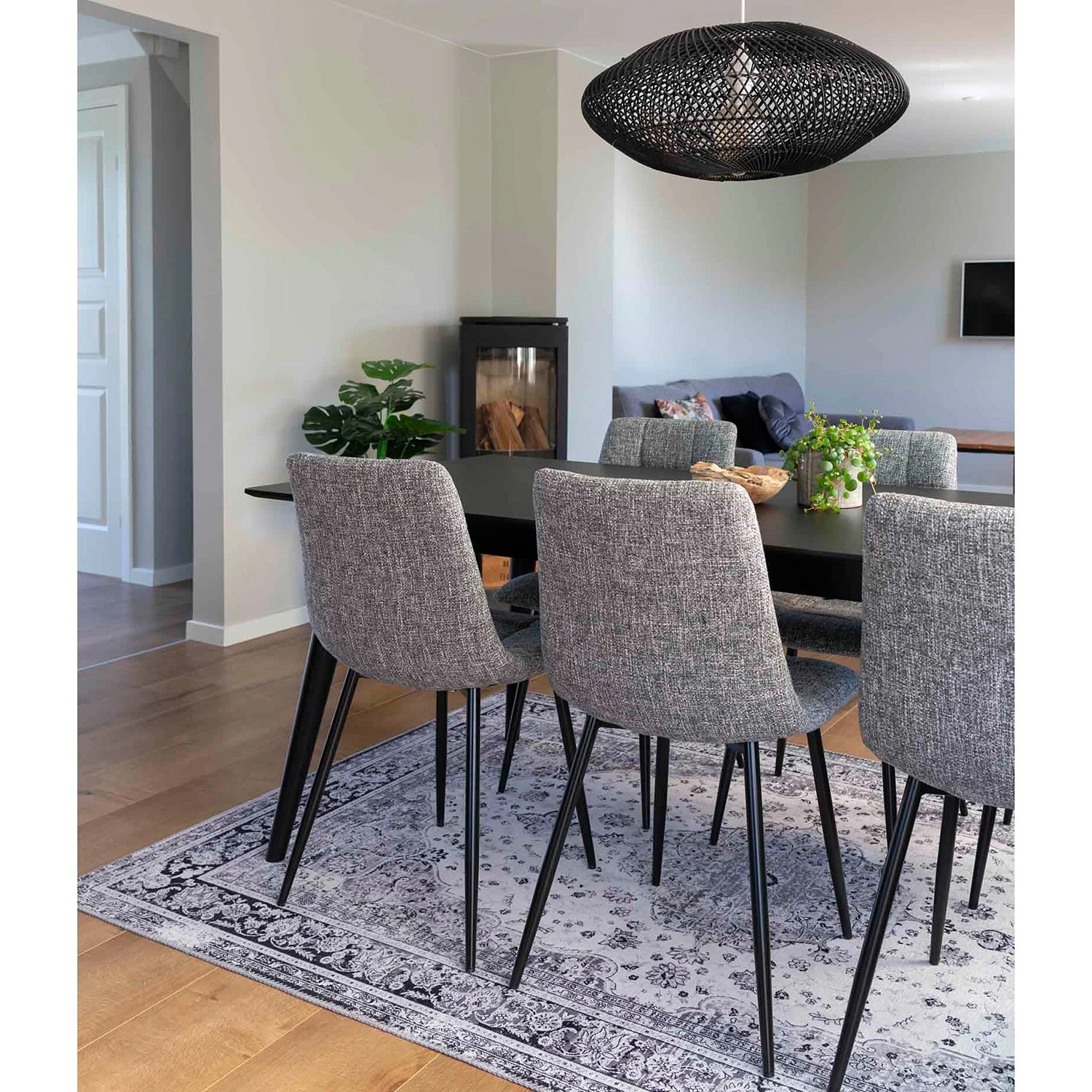 Loftscape Chaises capitonnées Ormoy III (lot de 2) - Tissu / Acier - Gris / Noir 10 Loftscape Chaises capitonnées Ormoy III (lot de 2) - Tissu / Acier - Gris / Noir – Image 8