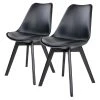 Norrwood Chaises Salon (lot de 2) - Matière plastique / Hévéa massif - Noir -Chaises Soldes 1000231033 201125 16492900203 IMAGE P000000001000231033