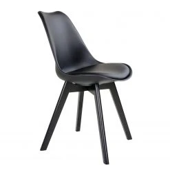 Norrwood Chaises Salon (lot de 2) - Matière plastique / Hévéa massif - Noir -Chaises Soldes 1000231033 201125 16492900205 DETAILS P000000001000231033