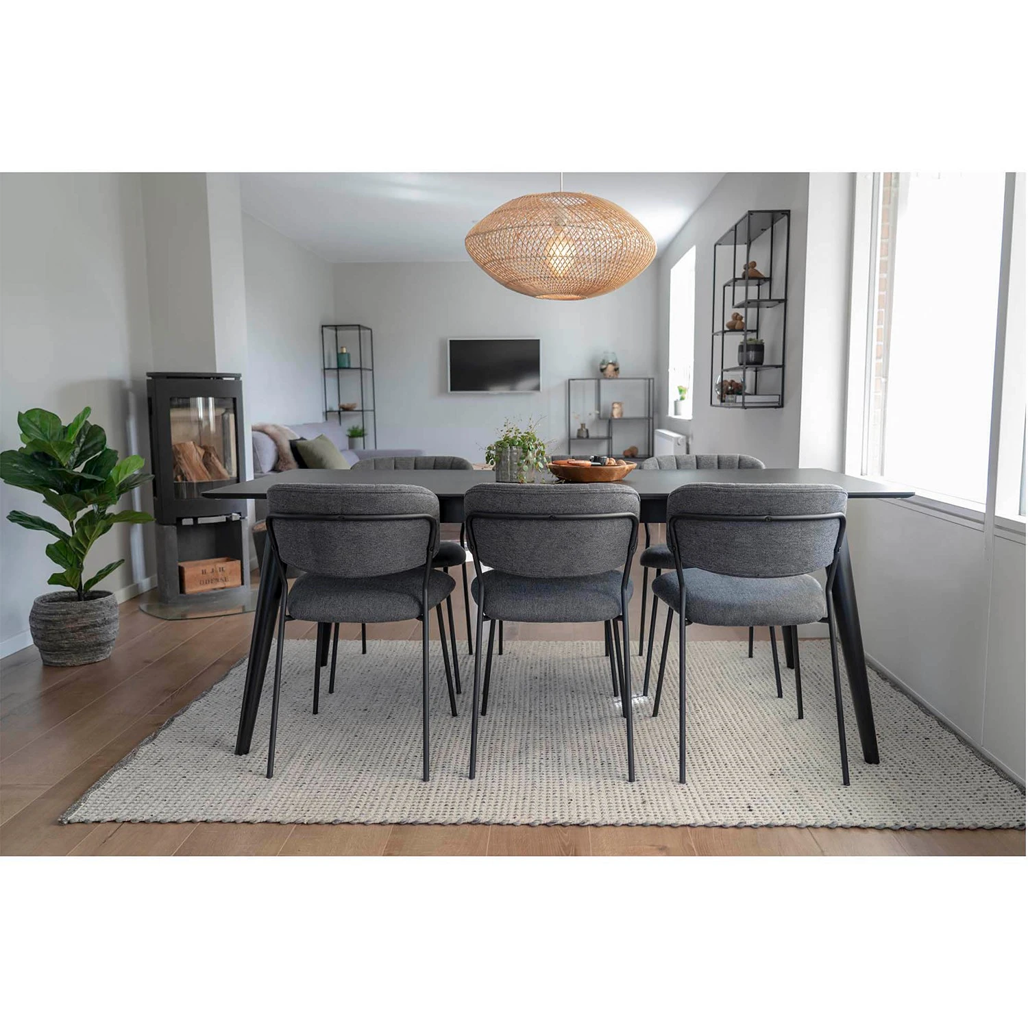 Loftscape Chaises capitonnées Muel I (lot de 2) - Tissu / Acier - Gris 6 Loftscape Chaises capitonnées Muel I (lot de 2) - Tissu / Acier - Gris – Image 4