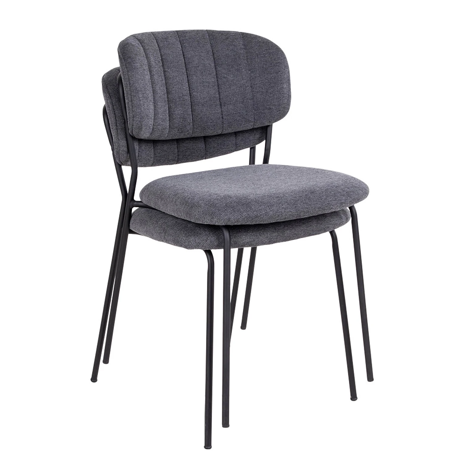 Loftscape Chaises capitonnées Muel I (lot de 2) - Tissu / Acier - Gris 9 Loftscape Chaises capitonnées Muel I (lot de 2) - Tissu / Acier - Gris – Image 7