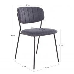 Loftscape Chaises capitonnées Muel I (lot de 2) - Tissu / Acier - Gris 23 Loftscape Chaises capitonnées Muel I (lot de 2) - Tissu / Acier - Gris -Chaises Soldes 1000231042 201125 16493200280 SKETCH DETAILS P000000001000231042 sketch