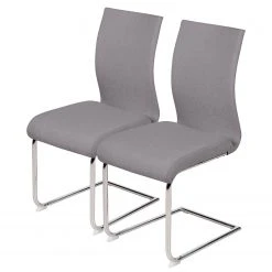 Loftscape Chaises cantilever Lunery I (lot de 2) - Tissu / Acier - Gris