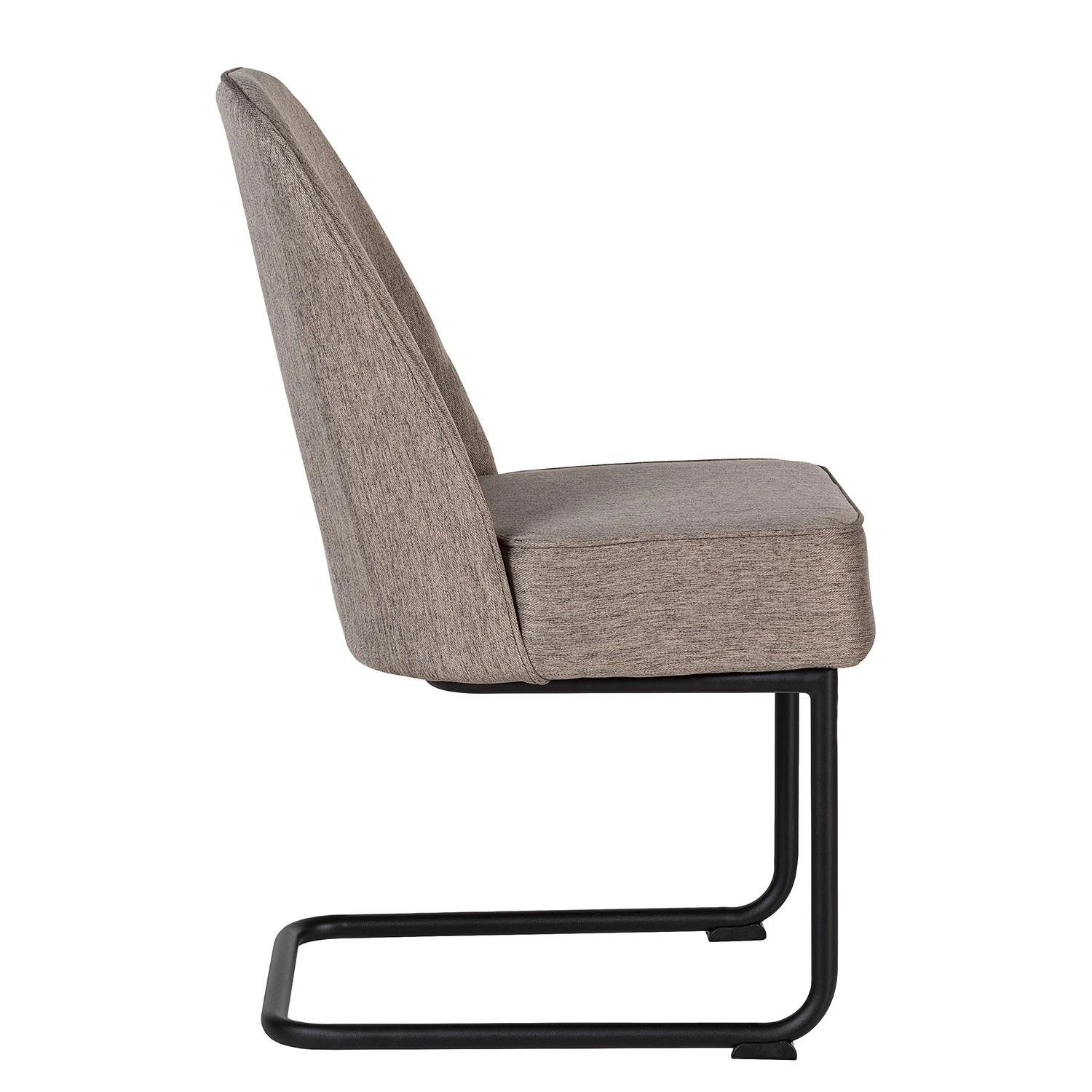 Fredriks Chaises cantilever Coggia (lot de 2) - Tissu / Fer - Cappuccino / Noir 6 Fredriks Chaises cantilever Coggia (lot de 2) - Tissu / Fer - Cappuccino / Noir – Image 4