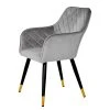 Jack & Alice Chaise à accoudoirs Mardore - Velours / Acier - Gris platine -Chaises Soldes 1000234600 210115 12513500031 IMAGE P000000001000234600