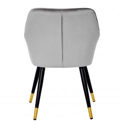 Jack & Alice Chaise à accoudoirs Mardore - Velours / Acier - Gris platine -Chaises Soldes 1000234600 210115 12513500033 DETAILS P000000001000234600