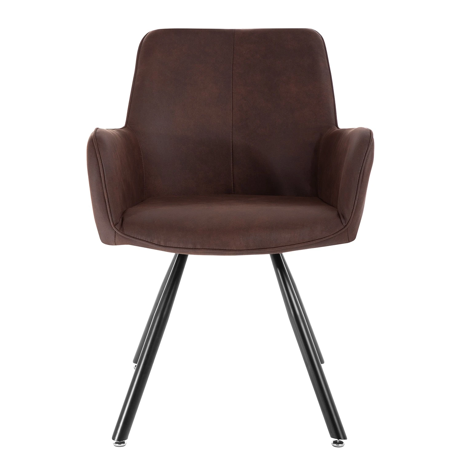 Mørteens Chaise à accoudoirs Ternes - Microfibre / Acier - Marron foncé / Noir 5 Mørteens Chaise à accoudoirs Ternes - Microfibre / Acier - Marron foncé / Noir – Image 3