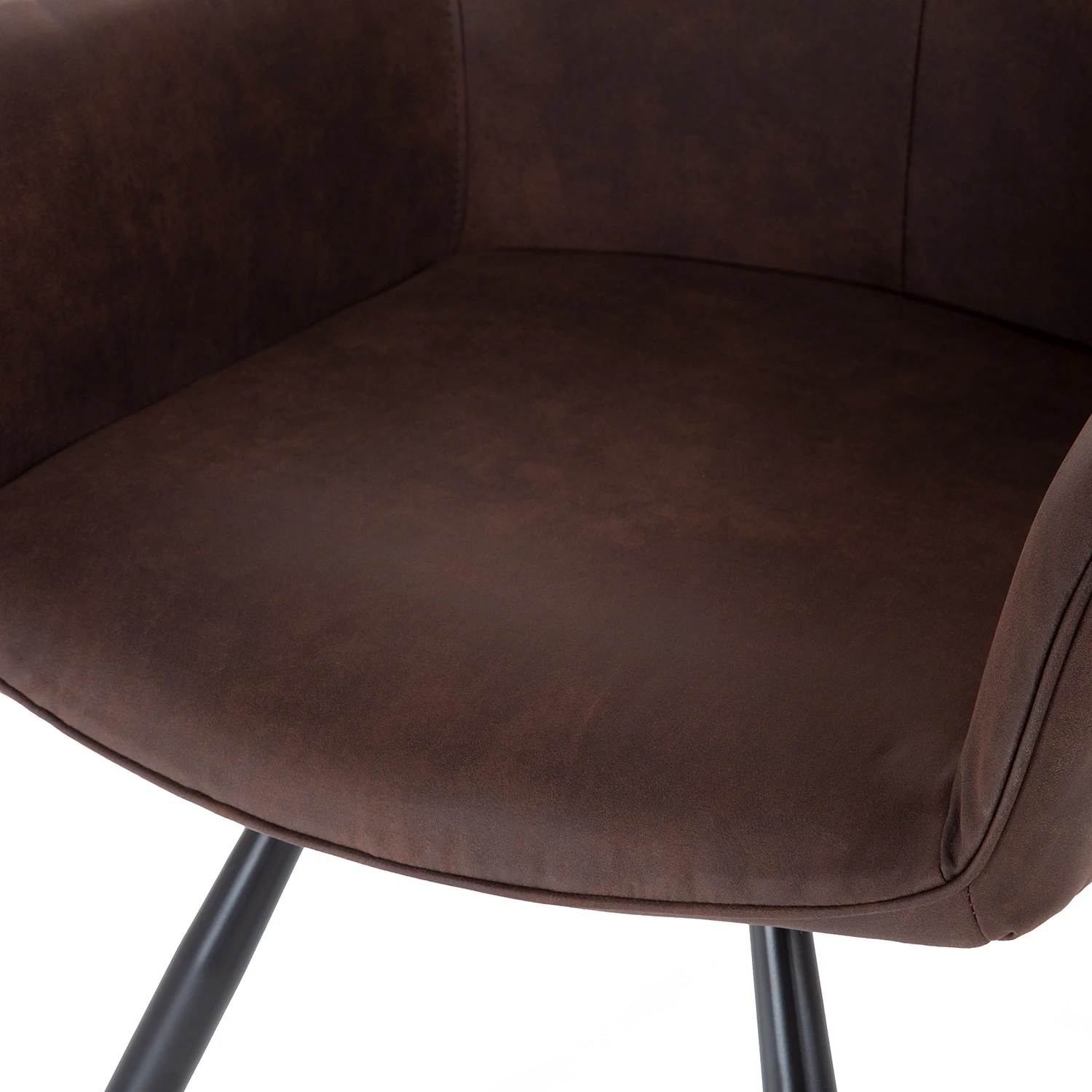 Mørteens Chaise à accoudoirs Ternes - Microfibre / Acier - Marron foncé / Noir 10 Mørteens Chaise à accoudoirs Ternes - Microfibre / Acier - Marron foncé / Noir – Image 8