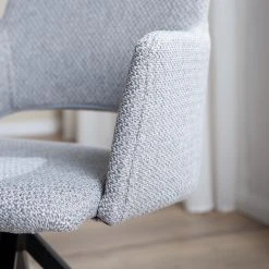 Mørteens Chaise à accoudoirs Publier - Tissu / Acier - Gris chiné / Noir -Chaises Soldes 1000235393 220524 030 DETAILS P000000001000235393